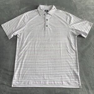 FootJoy Golf Polo Shirt Mens Medium‎ Purple Striped Performance Golf Activewear